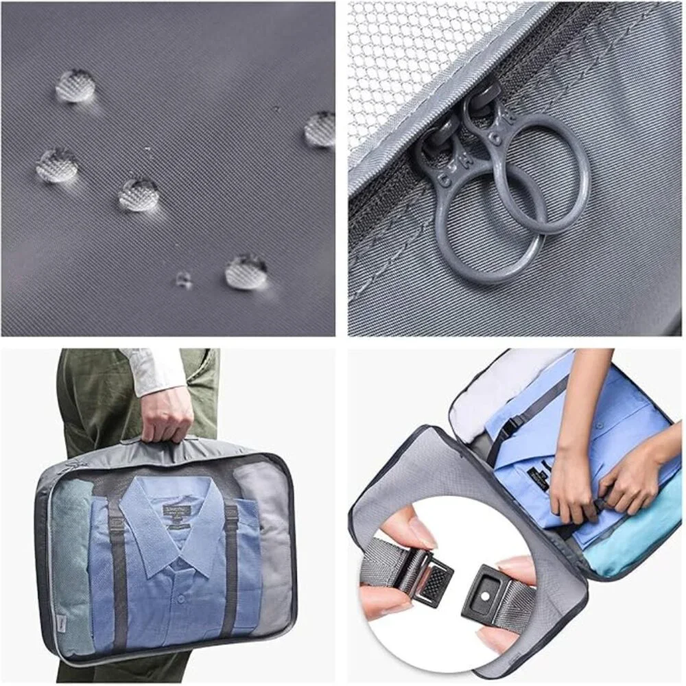 New! Packing Cubes, Travel Luggage Organizers Set with Toiletry Bag (7pcs) - Picture 4 of 7